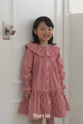 willow check frill dress