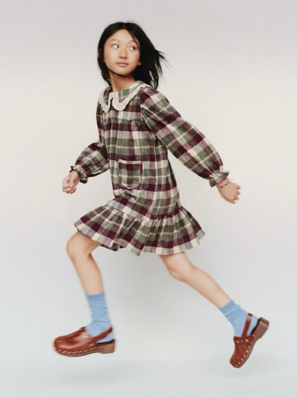 Vintage Plaid Peter Pan Collar Dress