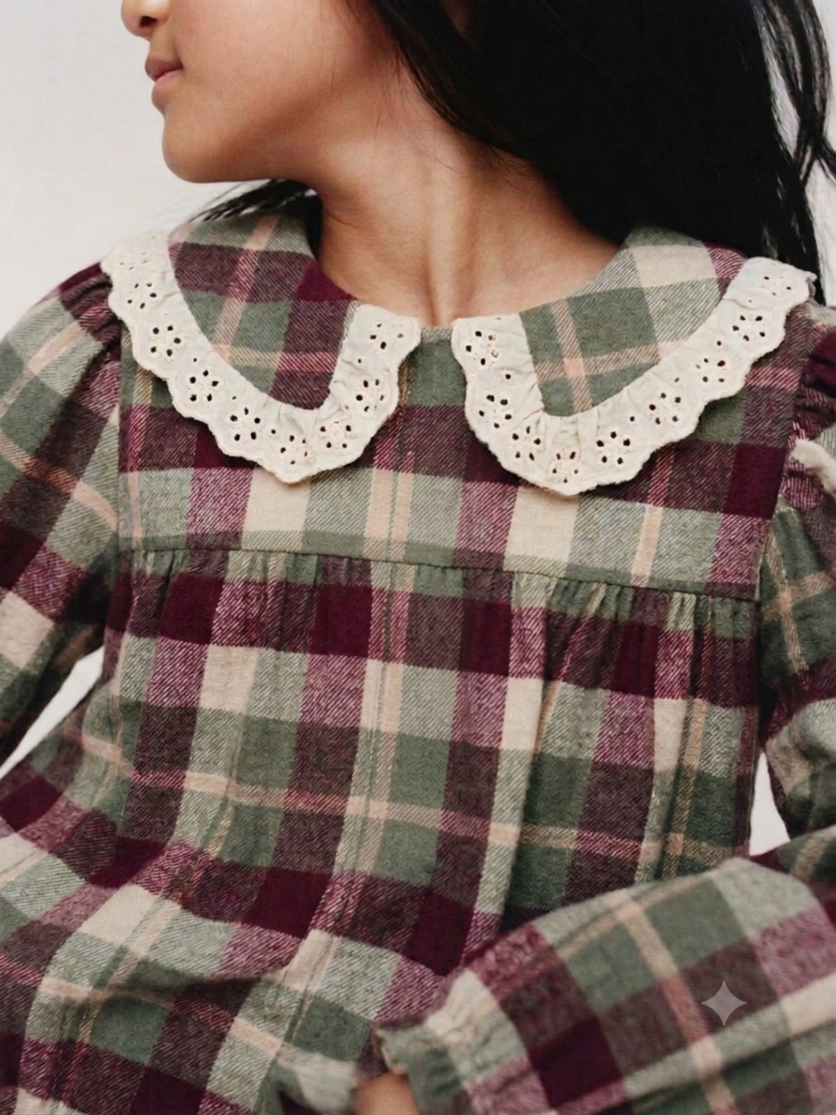Vintage Plaid Peter Pan Collar Dress