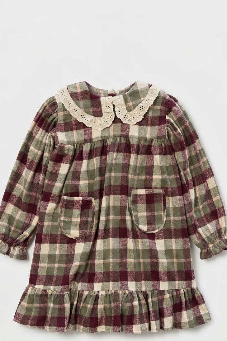 Vintage Plaid Peter Pan Collar Dress