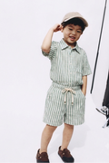 borvin Milo Stripe shorts Set
