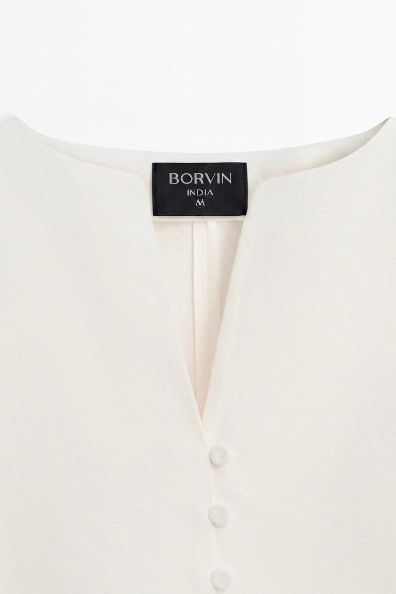 LINEN JACKET WITH BUTTON DETAILS