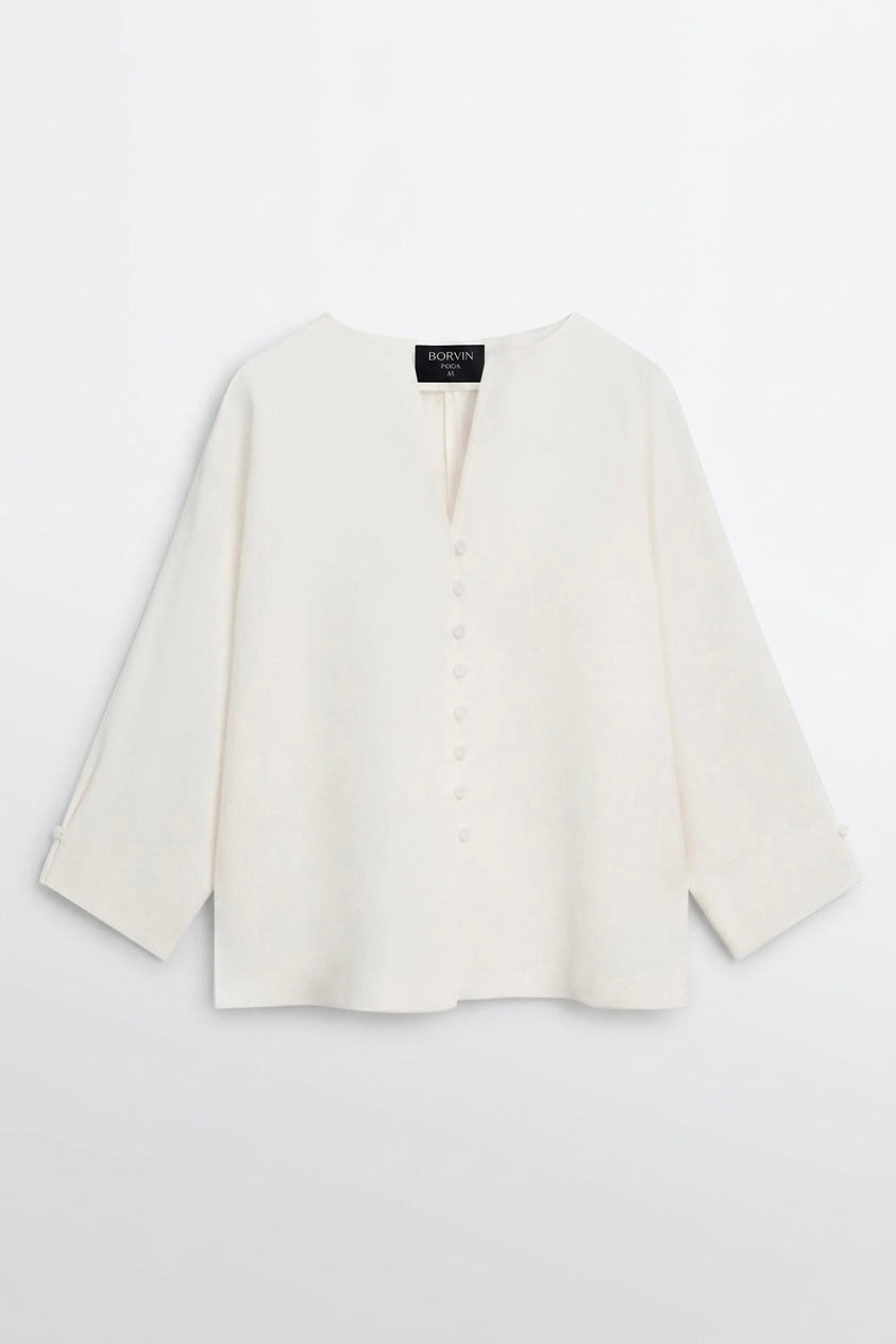 LINEN JACKET WITH BUTTON DETAILS