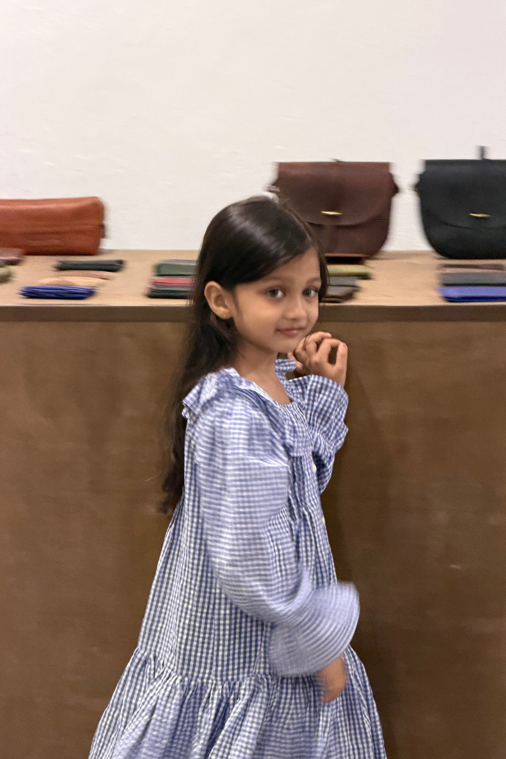 willow check frill frock
