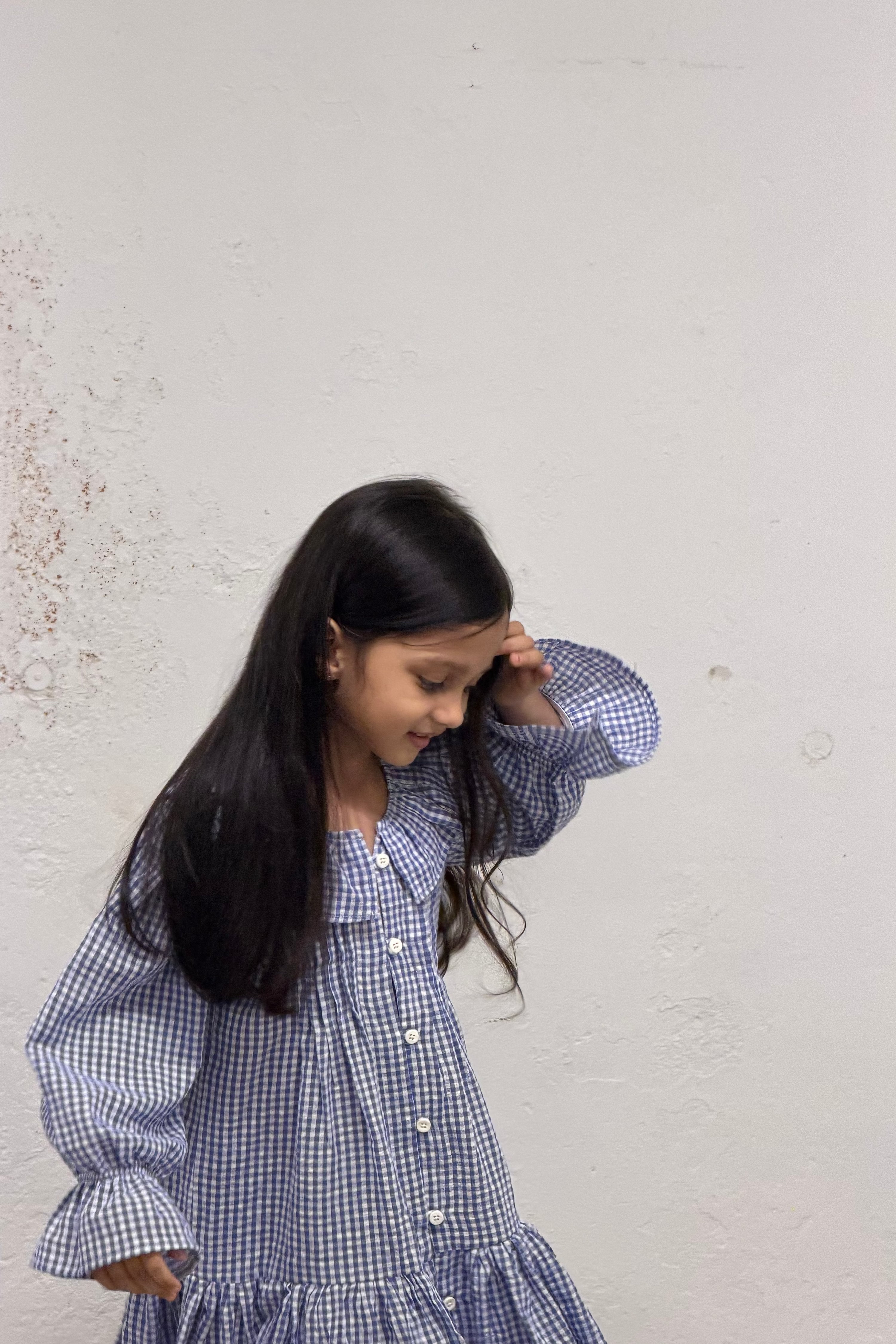 willow check frill frock