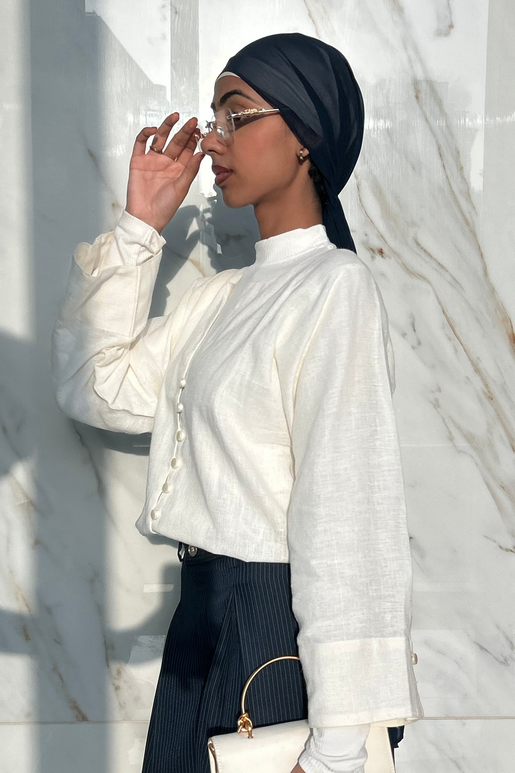 LINEN JACKET WITH BUTTON DETAILS