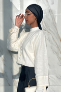 LINEN JACKET WITH BUTTON DETAILS